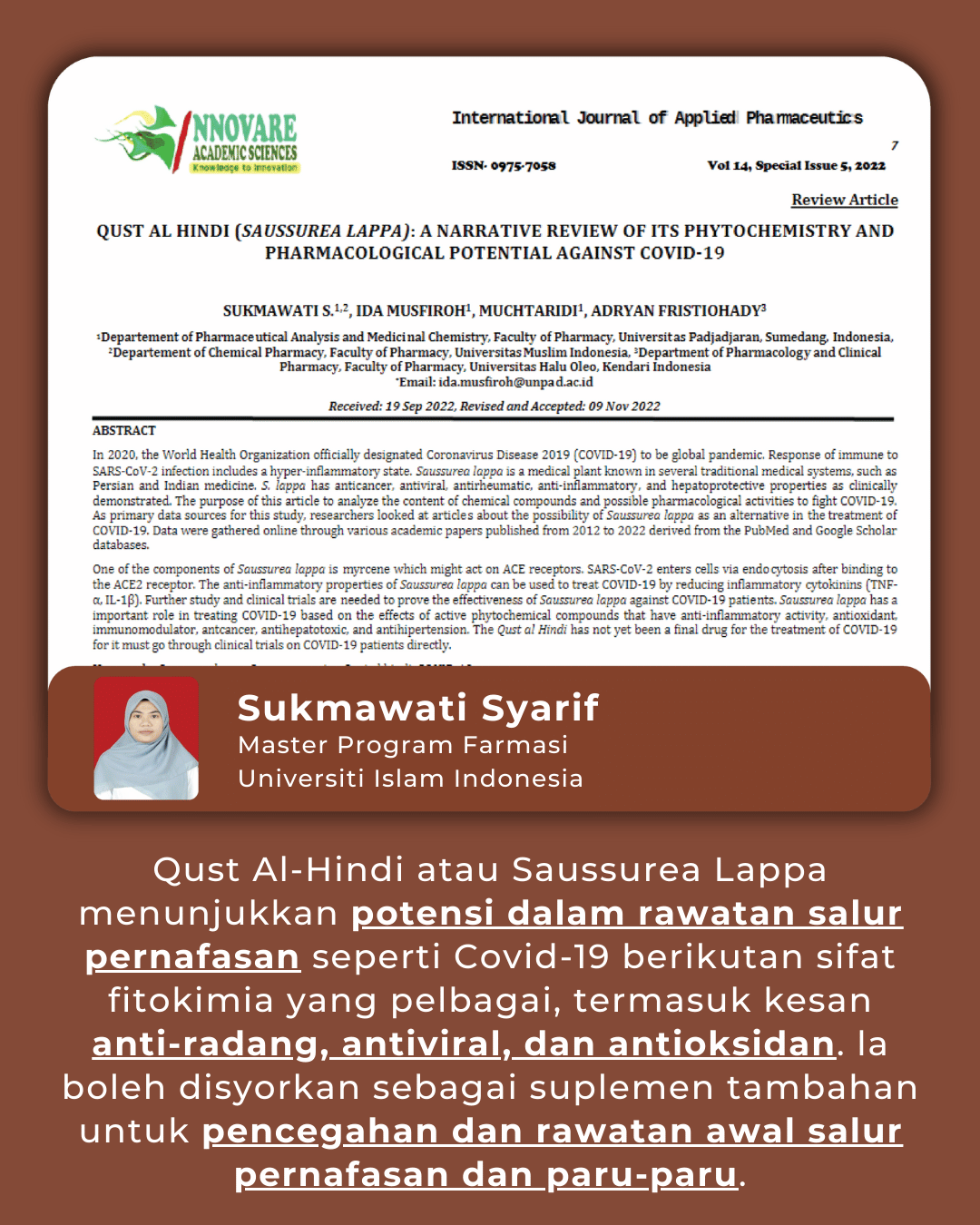 Kajian Saussurea Lappa