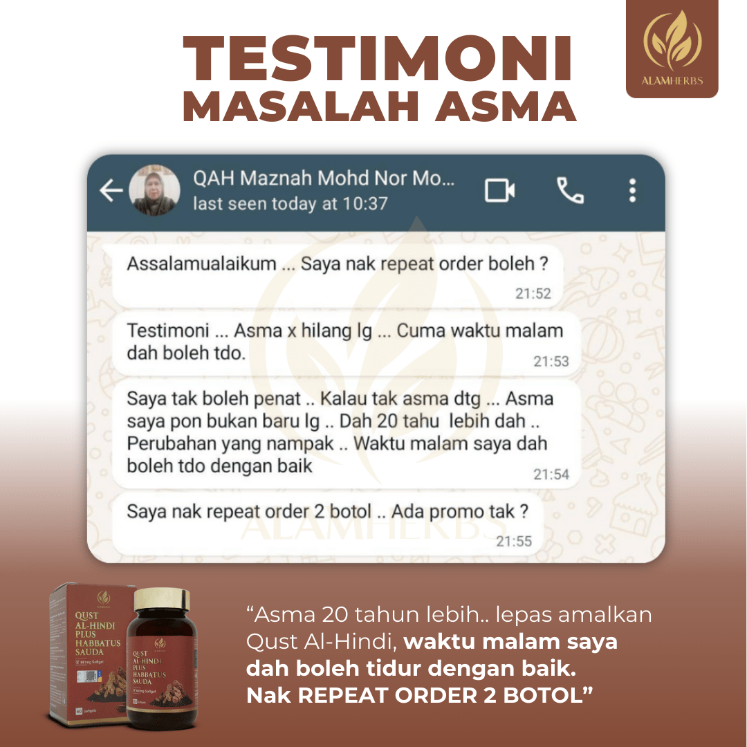 Perkongsian pengguna Qust Al-Hindi berkaitan asma