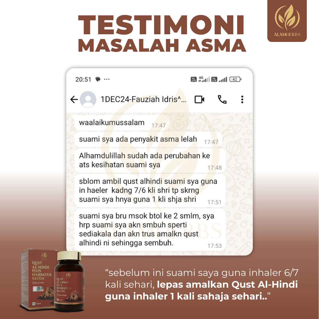 Perkongsian pengguna Qust Al-Hindi berkaitan asma