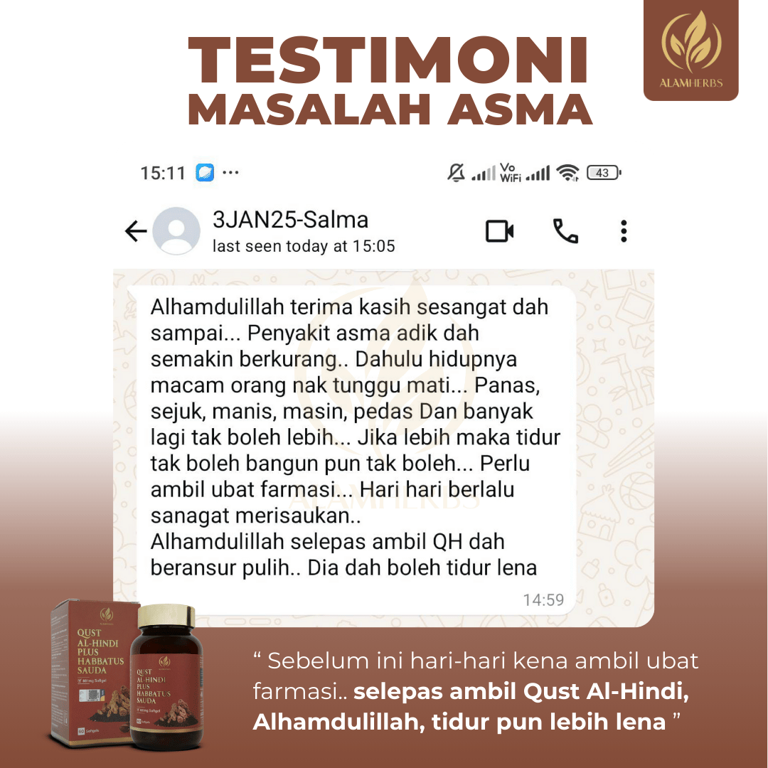 Perkongsian pengguna Qust Al-Hindi berkaitan asma