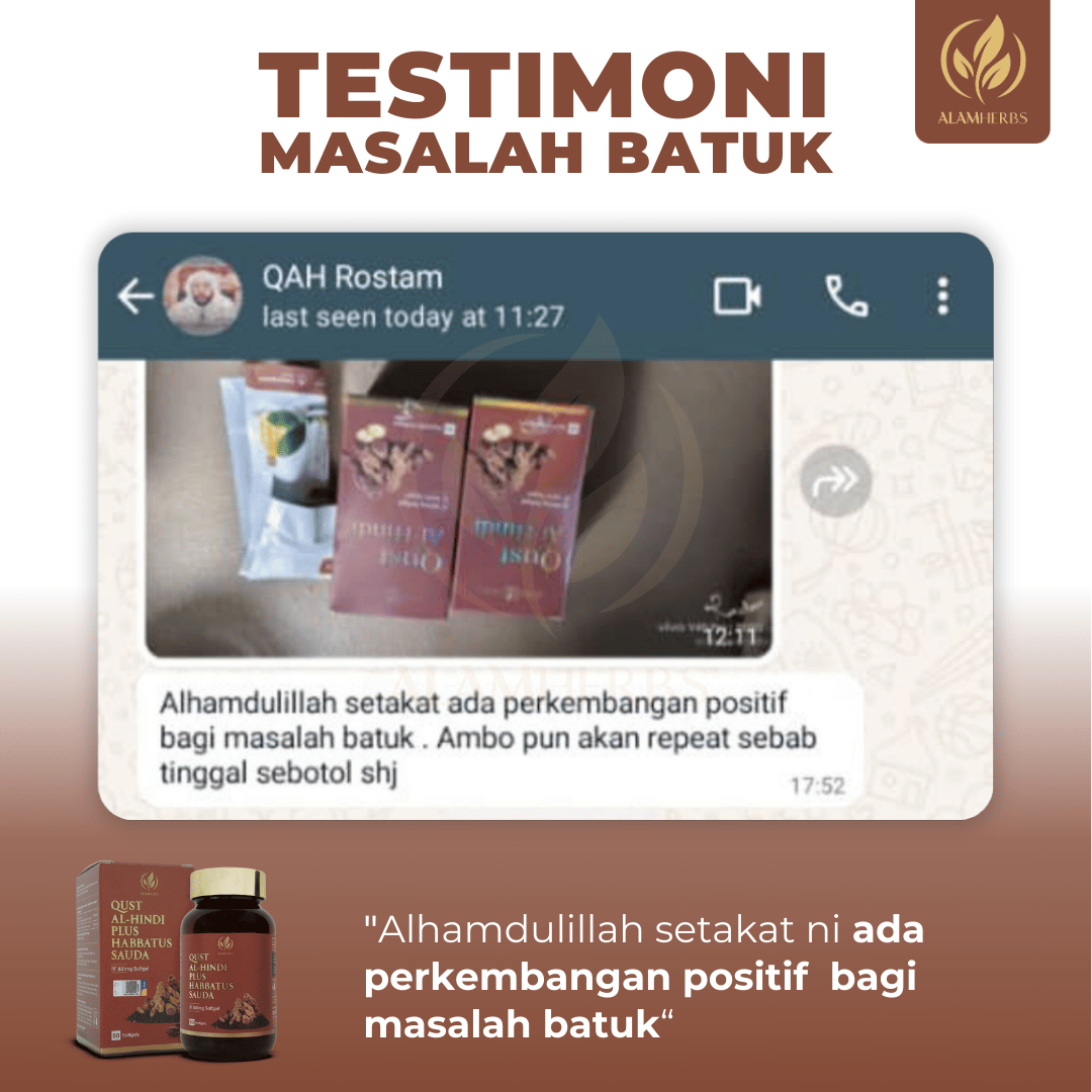 Perkongsian pengguna Qust Al-Hindi berkaitan batuk