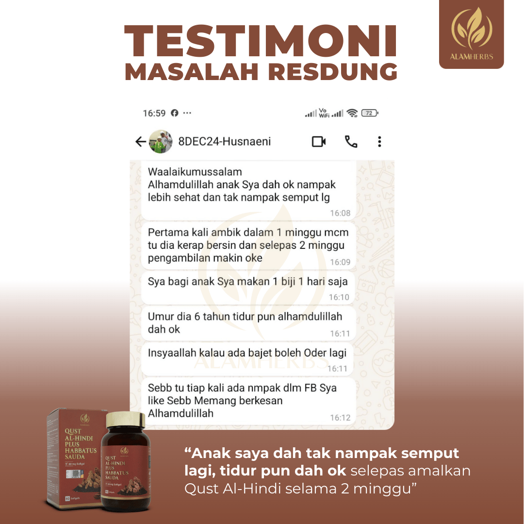 Perkongsian pengguna Qust Al-Hindi berkaitan resdung